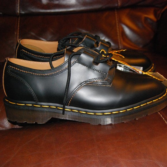 DR. Martens 1461 GHILLIE Black Smooth Leather Shoes US Men's size 8 Women's 9 - Picture 4 of 13